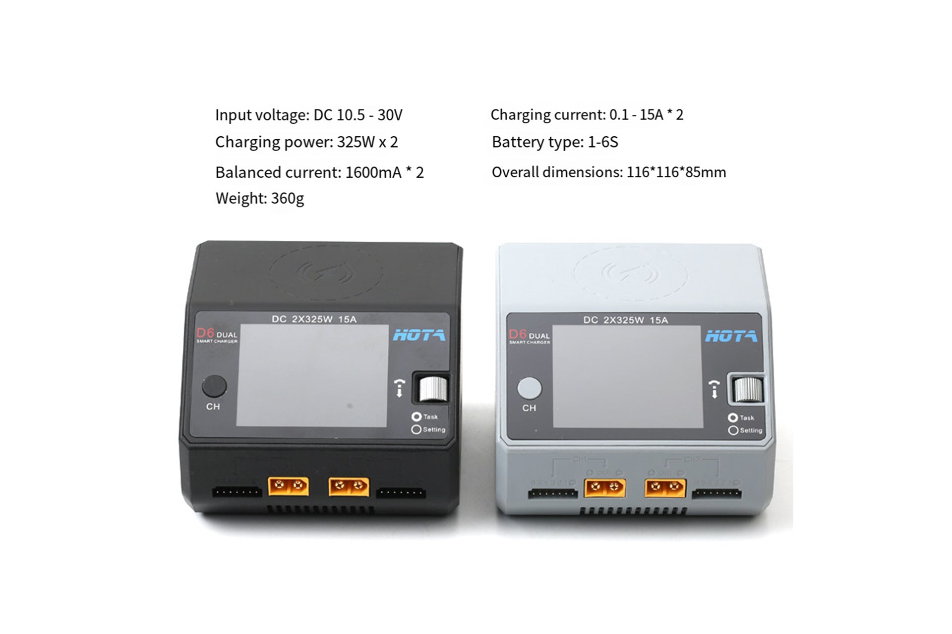 Smart Charger HOTA S6 / D6 Pro — 650W Dual-Channel Battery Charger