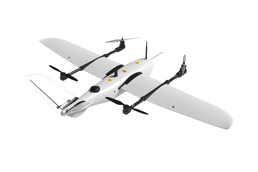 Makeflyeasy Freeman 2+2 2300mm UAV VTOL Drone in flight mode.