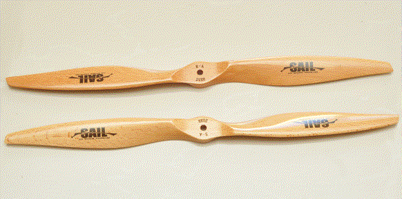 High Performance SAIL Beechwood Propeller  15 19 Inch Forward & Reverse Blades for Electric RC Airplanes