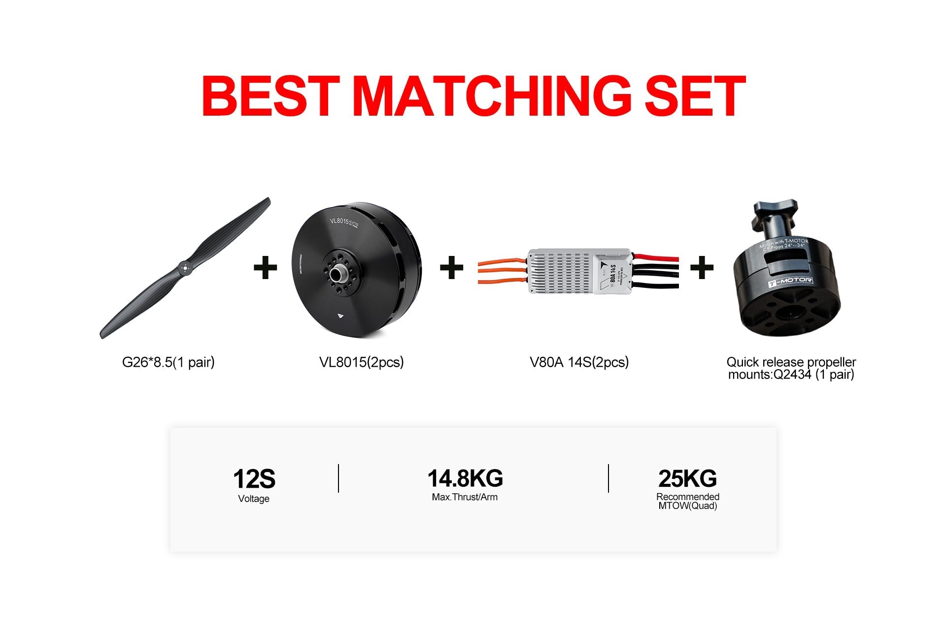 TMOTOR VL8015 Drone Power System Kit for VTOL Drones | High Performance