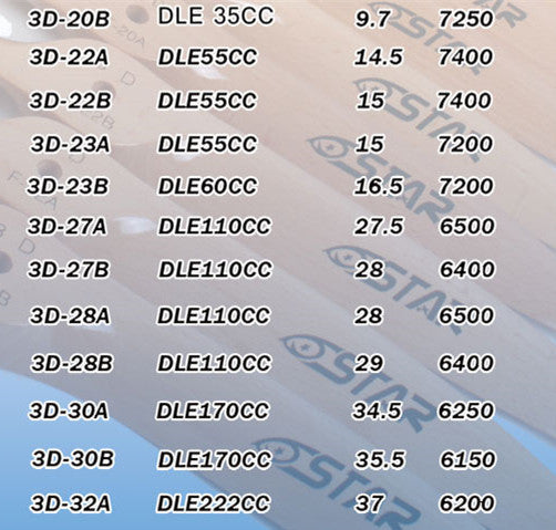 High Performance SAIL Beechwood Propeller   Forward & Reverse Blades for Gas Powered RC Airplanes