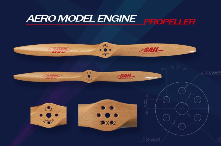 High Performance SAIL Beechwood Propeller   23 32 Inch Forward & Reverse Blades for RC Airplanes