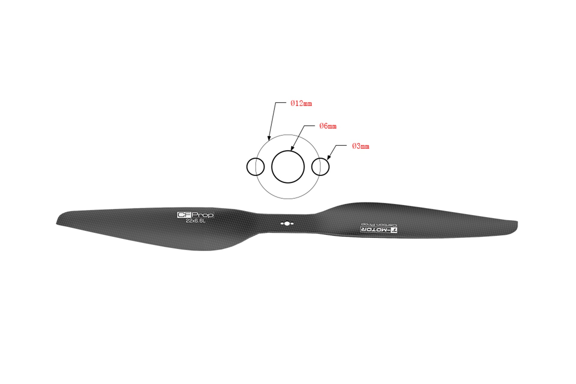 Tmotor Sanded Matte P-series carbon fiber propellers for multirotors with detailed specifications and mounting guidelines