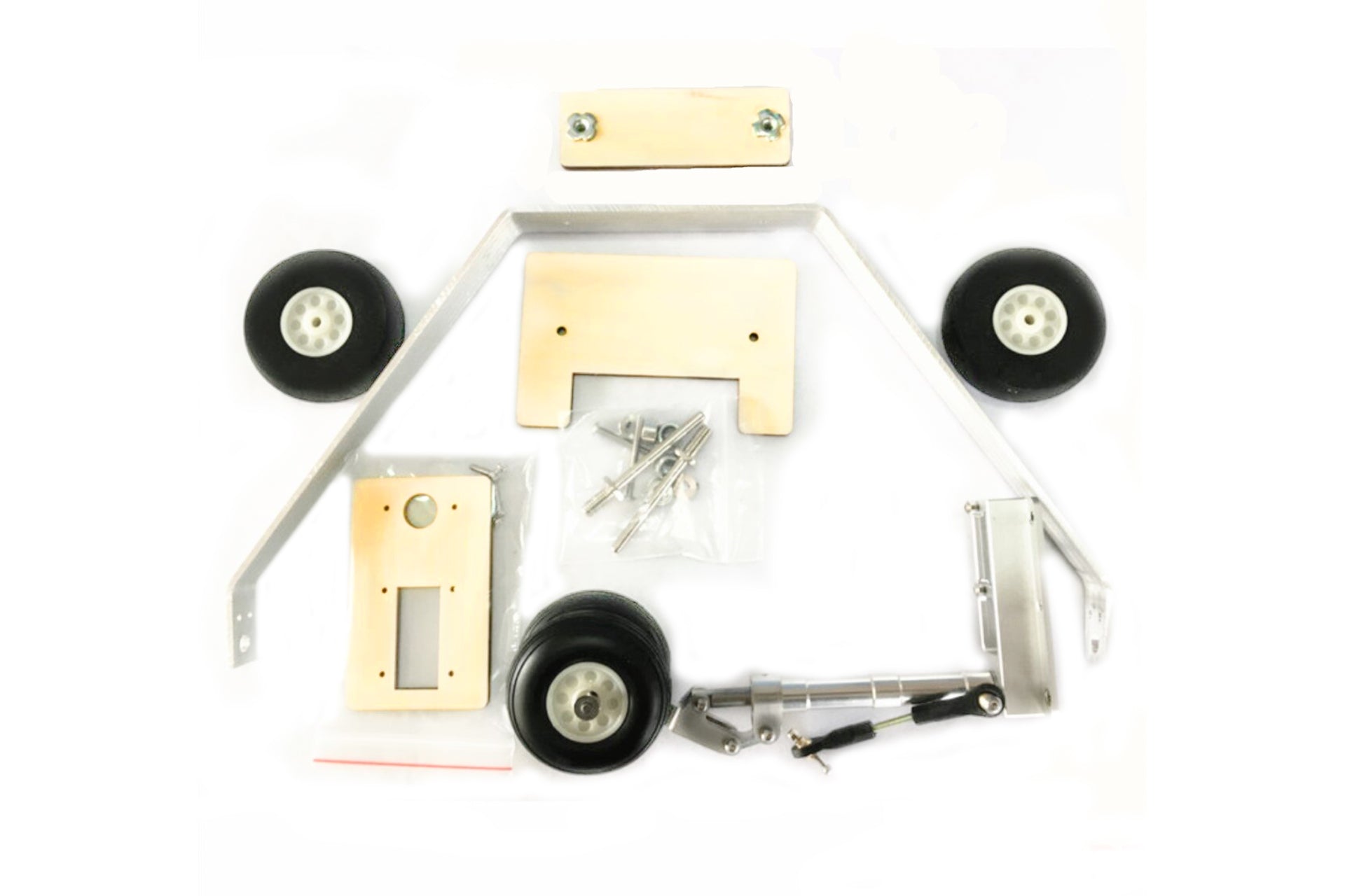 Aluminum alloy landing gear for Skywalker x8 EPO airplane.