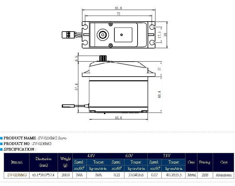 Savox SV-0236MG Servo