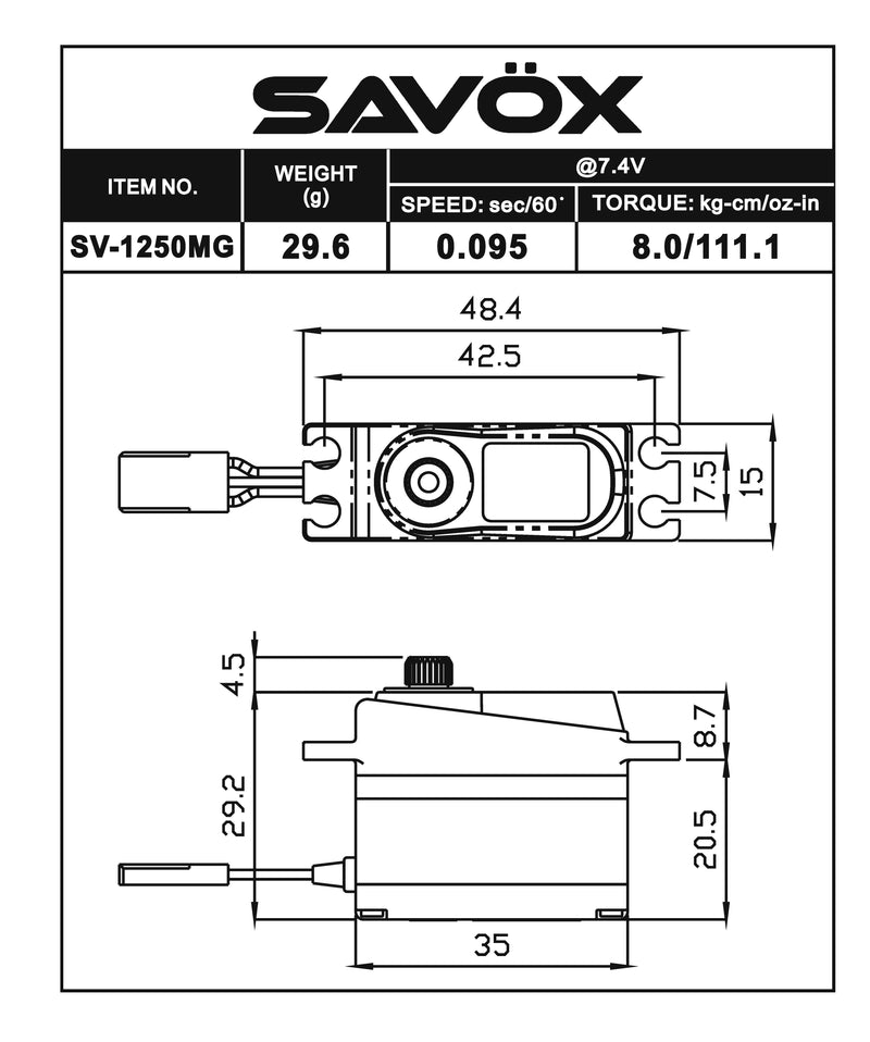 Savox SV-1250MG Servo