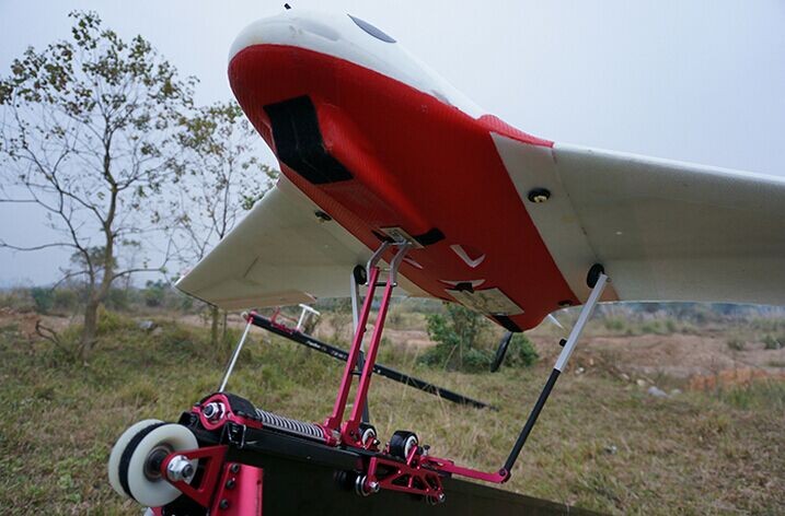 Skywalker catapult ejection rack launching UAV fixed-wing aircraft.