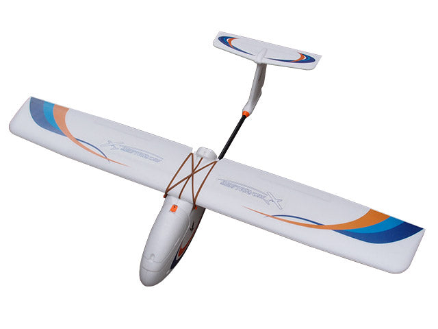 Skywalker 1800mm UAV Fixed Wing Drone with white and blue design, showcasing smooth surface and compact fuselage.