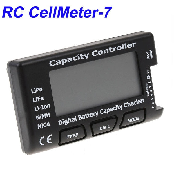 RM267 Digital battery capacity checker for LiPo, LiFe, Li-ion, NiMH, Nicd batteries.