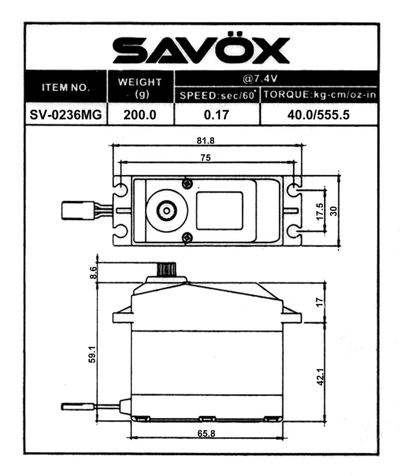 Savox SV-0236MG Servo